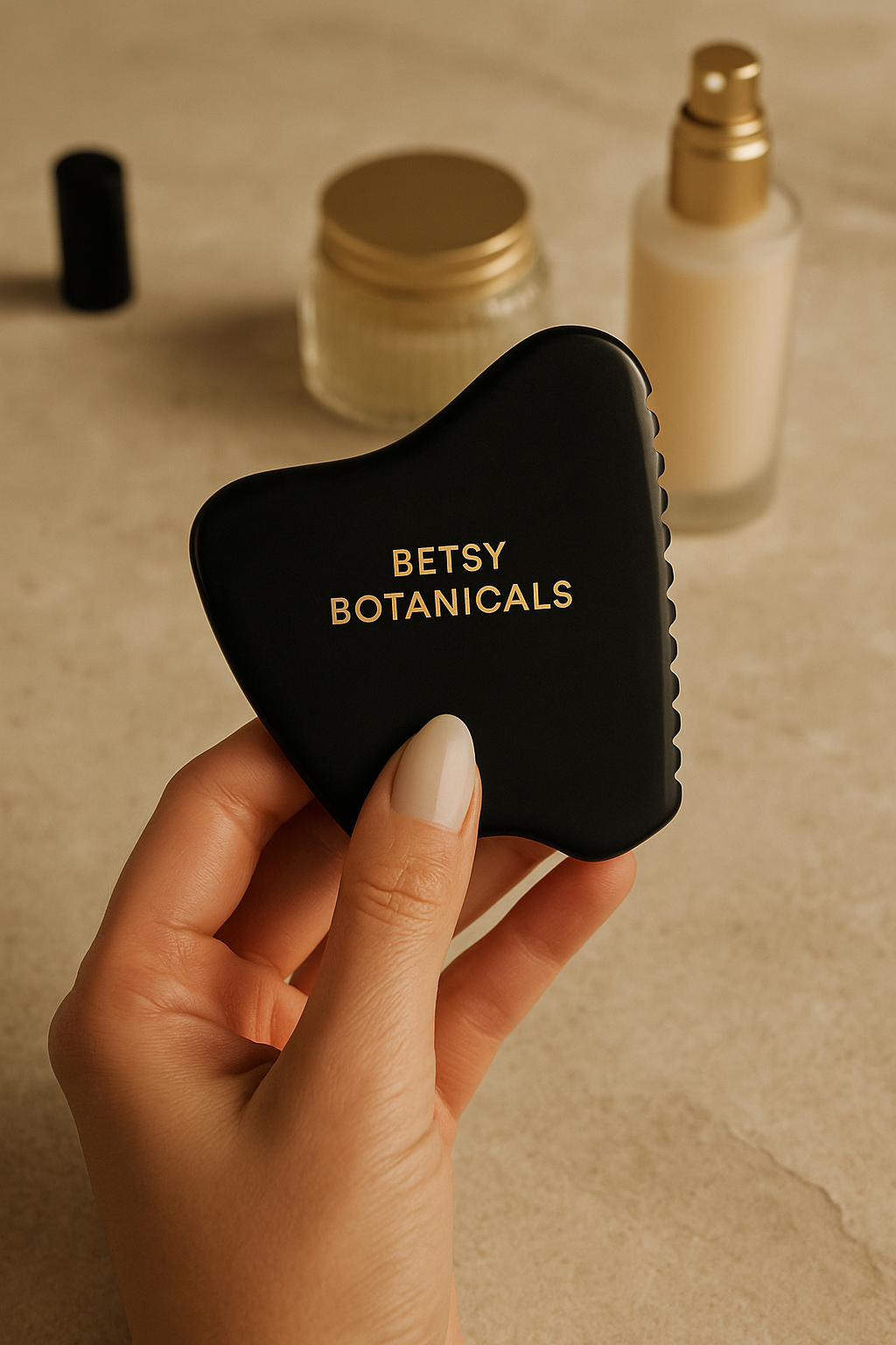 Hand-Carved Bian Stone Gua Sha Facial Massage Tool for Lymphatic Drainage and Radiant Skin