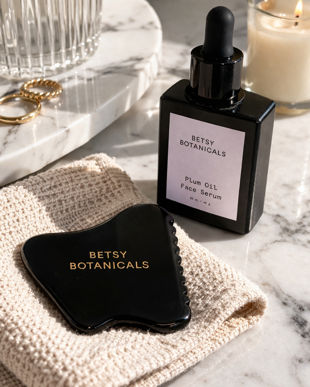 Hand-Carved Bian Stone Gua Sha Facial Massage Tool for Lymphatic Drainage and Radiant Skin