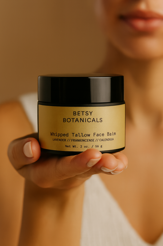 Whipped Tallow Face Balm – Grass-Fed Moisturizer for All Skin Types with Lavender, Frankincense & Calendula (2 oz / 56 g)